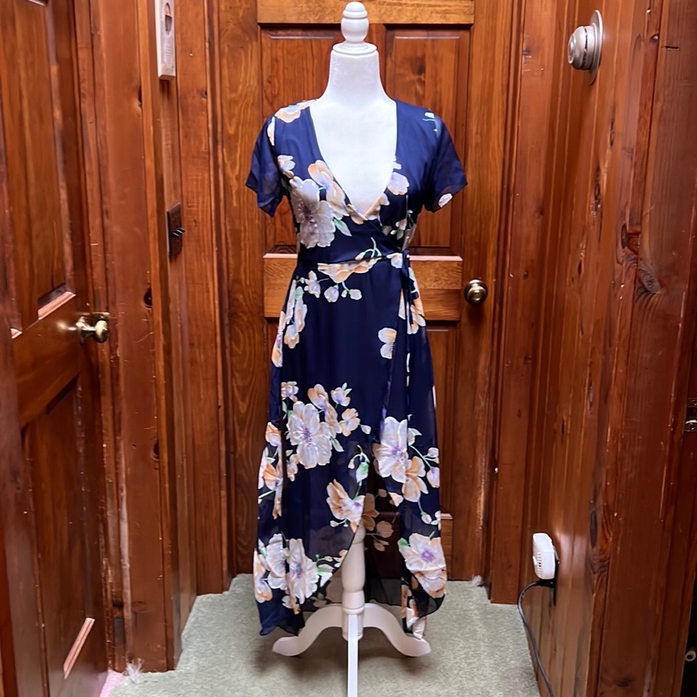 High/low wrap dress